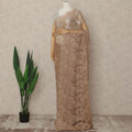 Brown French Metallic Chantilly Lace Saree