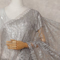 Dove Grey Chantilly Lace Saree - D31677