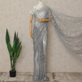 Silver French Metallic Chantilly Lace Saree