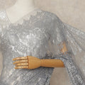 Silver French Metallic Chantilly Lace Saree