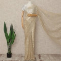 Gold French Metallic Chantilly Lace Saree