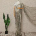 Green French Metallic Chantilly Lace Saree