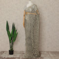 Green French Metallic Chantilly Lace Saree