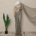 Grey French Metallic Chantilly Lace Saree