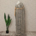 Grey French Metallic Chantilly Lace Saree