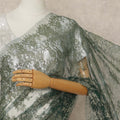Green French Metallic Chantilly Lace Saree
