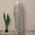 Silver French Metallic Chantilly Lace Saree
