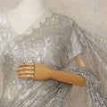 Silver French Metallic Chantilly Lace Saree