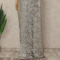 Silver French Metallic Chantilly Lace Saree