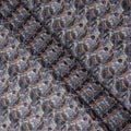 Grey Blue Abstract Circle Embroidery Voile 150cm