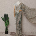 Sage Green Embroidered Net Saree 110cm