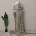 Sage Green Embroidered Net Saree 110cm