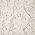 White Bouquet Cotton Voile Fabric 110cm India