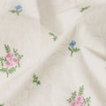 White Bouquet Cotton Voile Fabric 110cm India