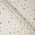 White Bouquet Cotton Voile Fabric 110cm India