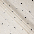 White Floral Cotton Voile Fabric 110cm India