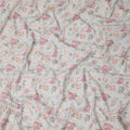 Grey Floral Cotton Voile Fabric 110cm India