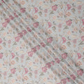 Grey Floral Cotton Voile Fabric 110cm India