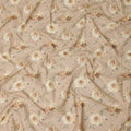Beige Floral Cotton Voile Fabric 110cm India