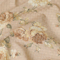 Beige Floral Cotton Voile Fabric 110cm India