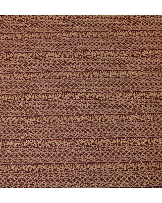 Brown Floral Cotton Voile Fabric 110cm India