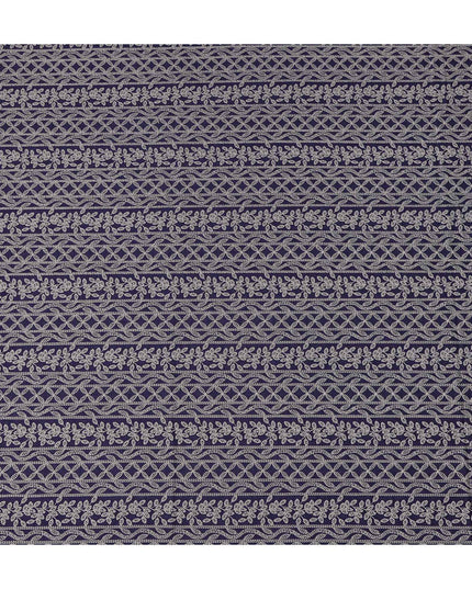 Blue Floral Cotton Voile Fabric 110cm India