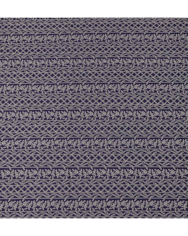 Blue Floral Cotton Voile Fabric 110cm India