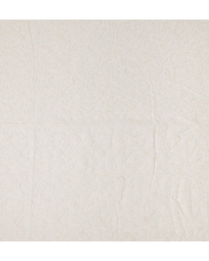 White Self Cotton Voile Fabric 110cm India