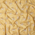 Yellow Floral Cotton Lawn Printed Fabric 110cm India