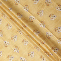 Yellow Floral Cotton Lawn Printed Fabric 110cm India