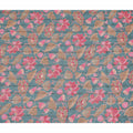 Sage Green Floral Synthetic Chiffon Fabric