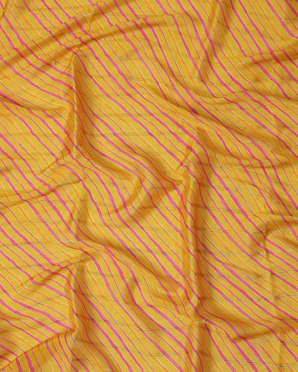 Golden Yellow Stripe Chiffon Fabric