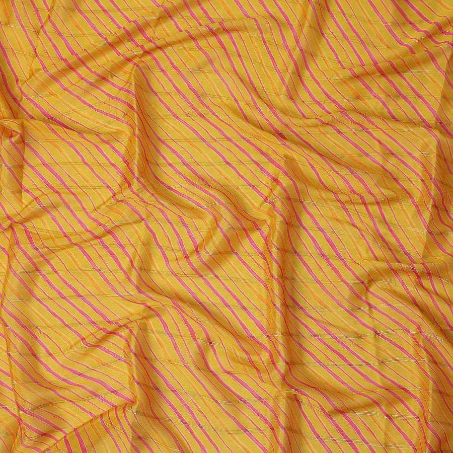 Golden Yellow Stripe Chiffon Fabric