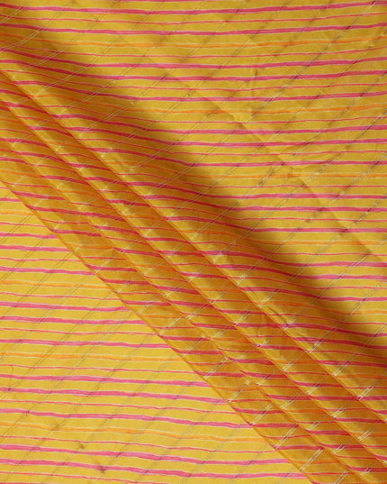 Golden Yellow Stripe Chiffon Fabric