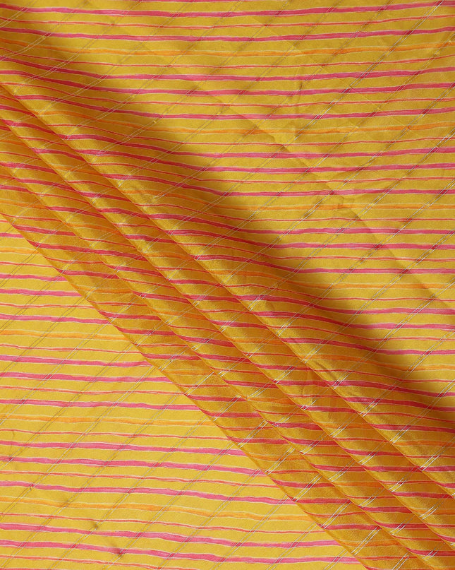 Golden Yellow Stripe Chiffon Fabric