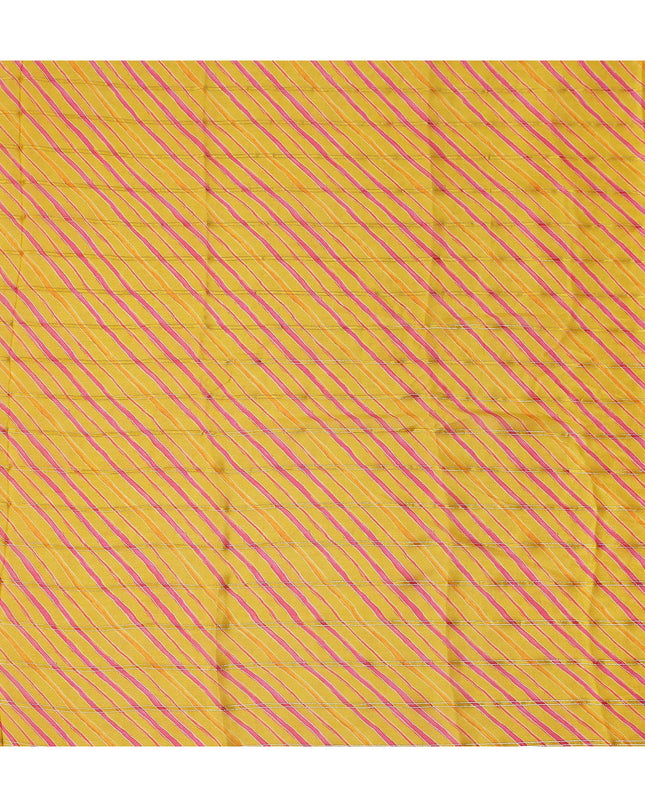Golden Yellow Stripe Chiffon Fabric