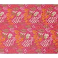 Fuchsia Pink Leaf Synthetic Chiffon Fabric