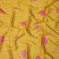 Amber Yellow Bouquet Chiffon Fabric