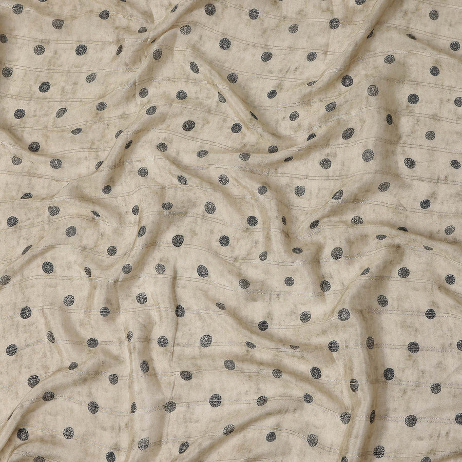 Champagne Beige Dot Synthetic Chiffon Fabric