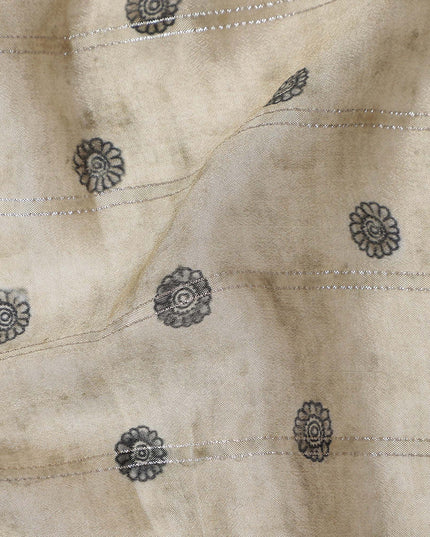 Champagne Beige Dot Synthetic Chiffon Fabric