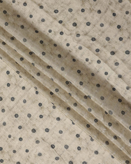Champagne Beige Dot Synthetic Chiffon Fabric