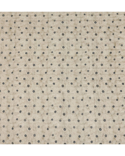 Champagne Beige Dot Synthetic Chiffon Fabric