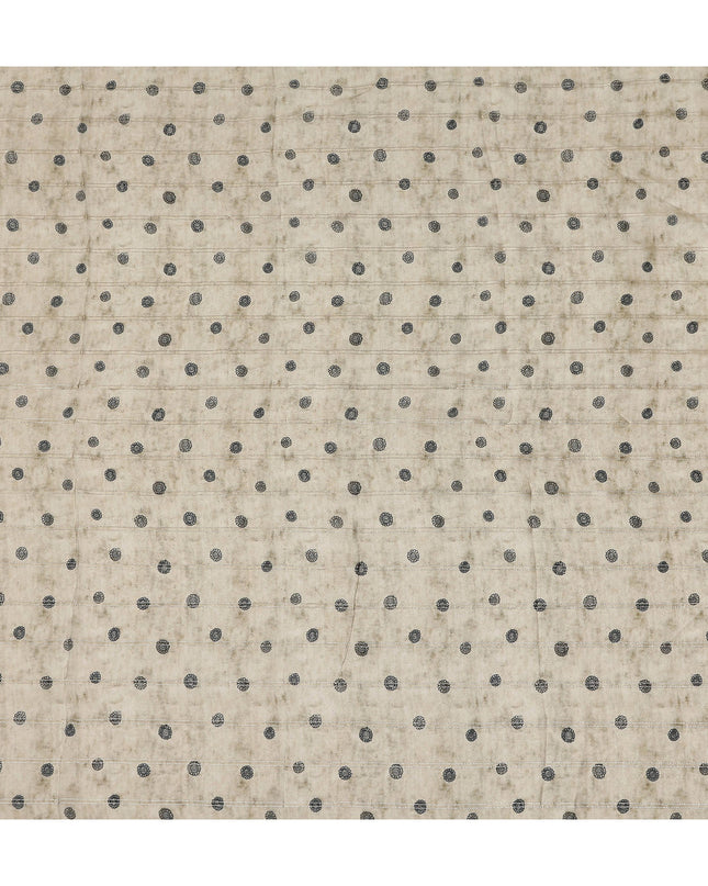 Champagne Beige Dot Synthetic Chiffon Fabric