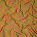 Mustard Yellow Bouquet Chiffon Fabric