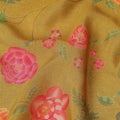 Mustard Yellow Bouquet Chiffon Fabric
