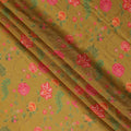 Mustard Yellow Bouquet Chiffon Fabric