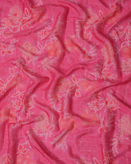 Magenta Pink Batik Chiffon Fabric