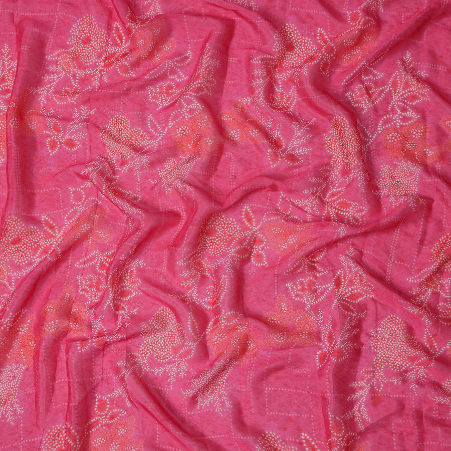 Magenta Pink Batik Chiffon Fabric