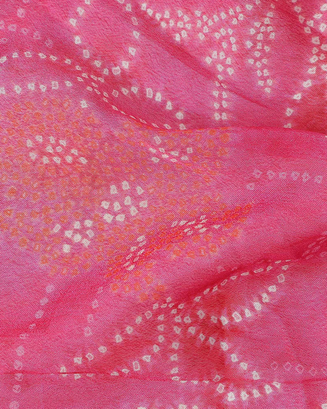 Magenta Pink Batik Chiffon Fabric