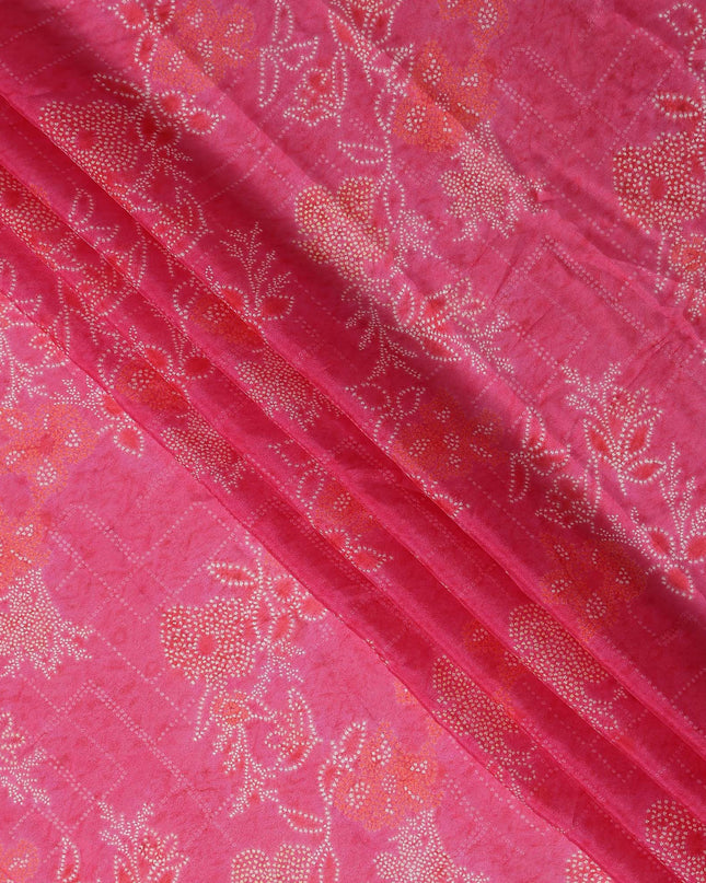 Magenta Pink Batik Chiffon Fabric
